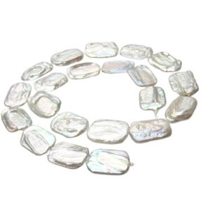 white rectangle baroque freshwater pearls