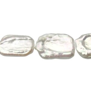 white rectangle baroque freshwater pearls