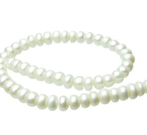 white large rondelle button freshwater pearls