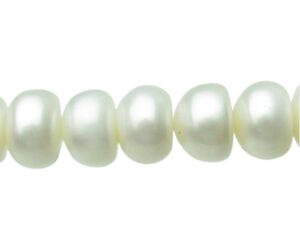 white large rondelle button freshwater pearls