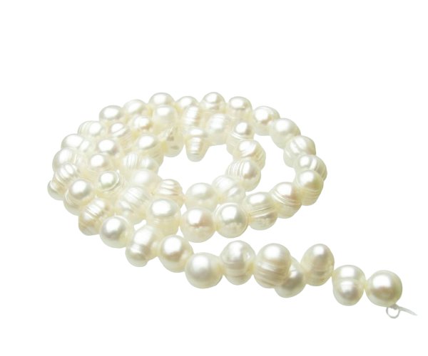 white potato freshwater pearls 8mm