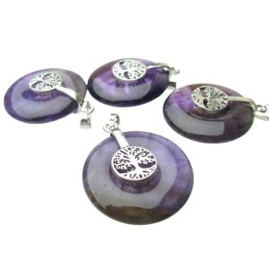 amethyst donut gemstone pendant