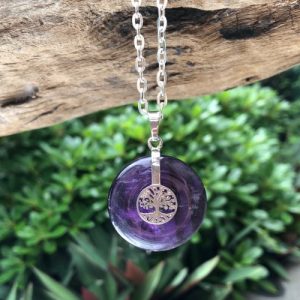 amethyst donut gemstone pendant