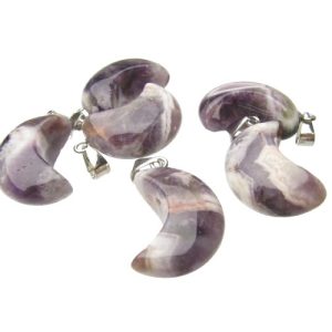 amethyst moon gemstone pendant