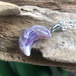 amethyst moon gemstone pendant