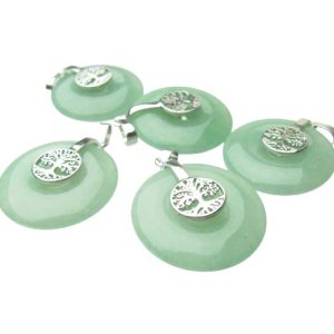 aventurine gemstone donut pendant
