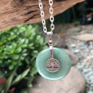 aventurine gemstone donut pendant