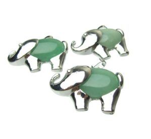 green aventurine elephant pendant