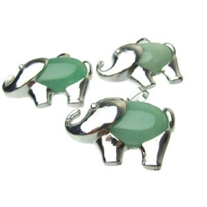 green aventurine elephant pendant