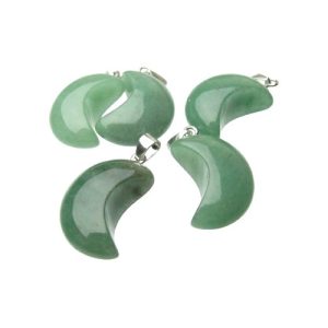 aventurine gemstone moon pendant