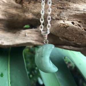 aventurine gemstone moon pendant