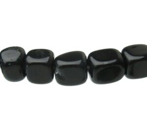 black agate cube nugget gemstone beads