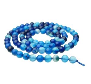 blue agate 4mm round gemstone beads