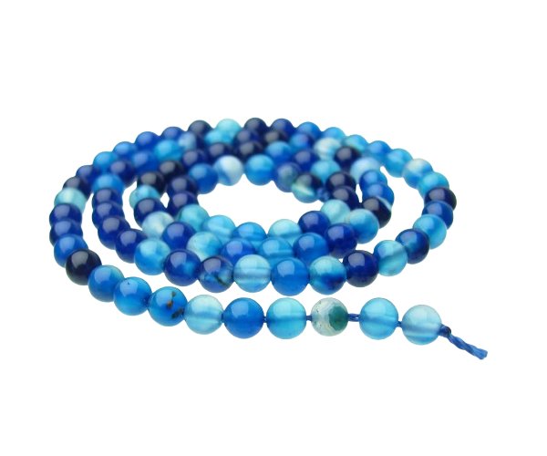 blue agate 4mm round gemstone beads