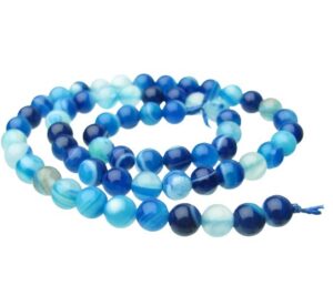 blue agate 6mm round gemstone beads