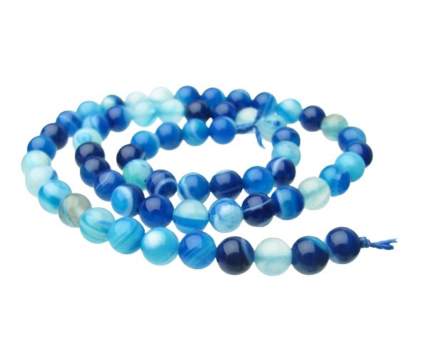 blue agate 6mm round gemstone beads
