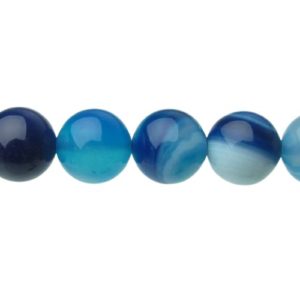 blue agate gemstone round beads 8mm