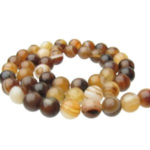 brown agate 8mm round beads