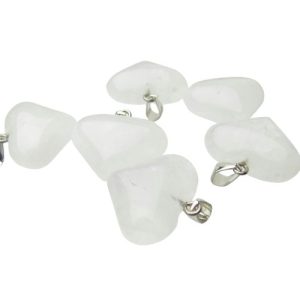 clear quartz heart gemstone pendant