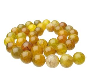 dark yellow agate 10mm round beads