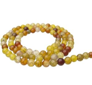 yellow agate 4mm round gemstone beads