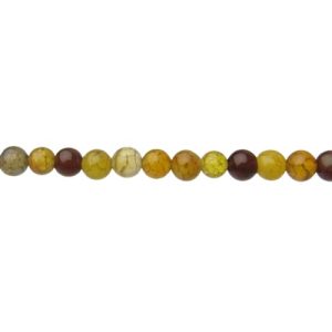 yellow agate 4mm round gemstone beads