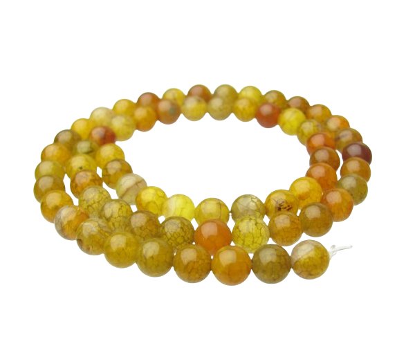 yellow agate 6mm round gemstone beads