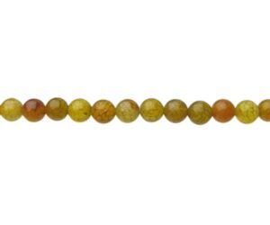 yellow agate 6mm round gemstone beads