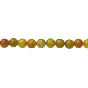 yellow agate 6mm round gemstone beads
