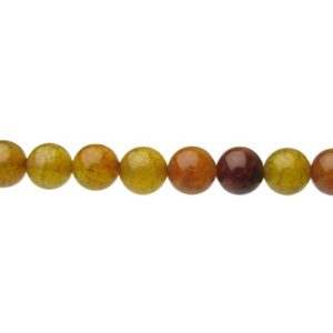 yellow agate 8mm round gemstone beads
