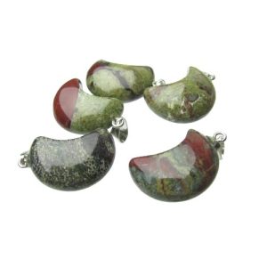 dragon blood jasper moon gemstone pendant