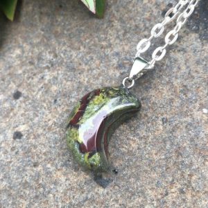 dragon blood jasper moon gemstone pendant
