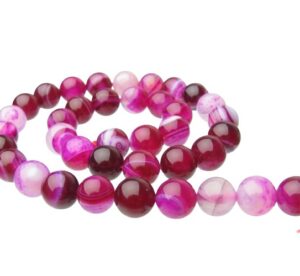 fuchsia agate 10mm round beads