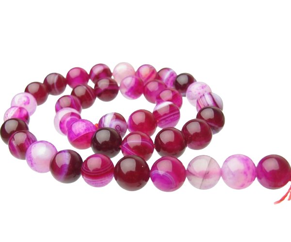 fuchsia agate 10mm round beads