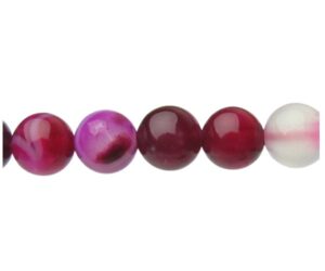 fuchsia agate 6mm round gemstone beads