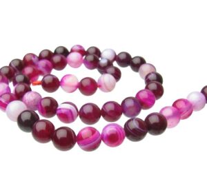 fuchsia agate 8mm round gemstone beads