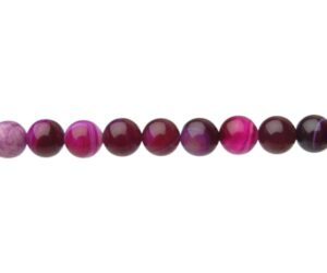 fuchsia agate 8mm round gemstone beads