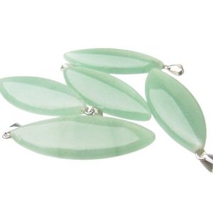 green aventurine oval gemstone pendant