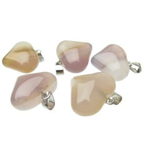 grey agate heart pendant