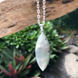 labradorite gemstone oval pendant