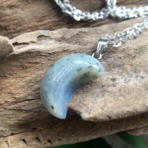 labradorite moon pendant