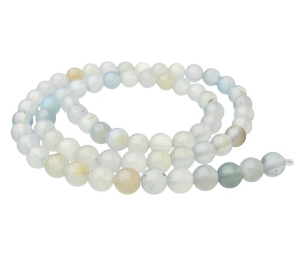 blue agate gemstone round beads 6mm