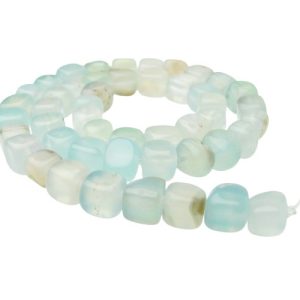 light blue cubed agate nugget beads