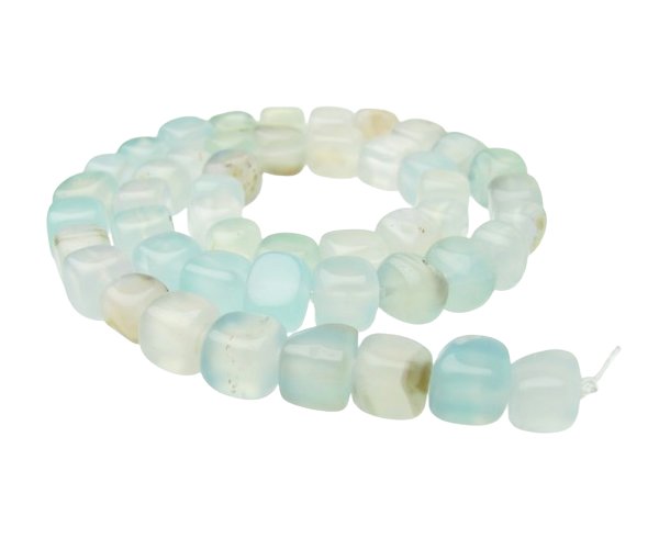 light blue cubed agate nugget beads