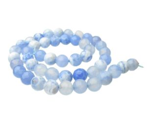 blue faceted agate 8mm gemstone beads
