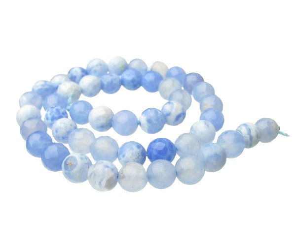 blue faceted agate 8mm gemstone beads