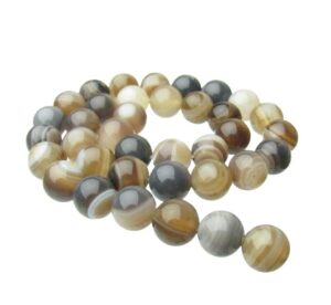 brown grey agate round beads 10mm