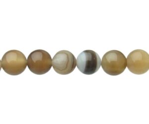 brown grey agate round beads 6mm