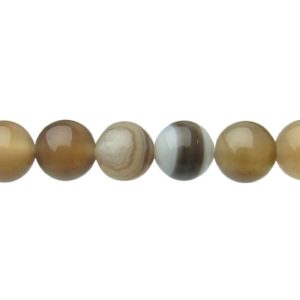 brown grey agate round beads 6mm
