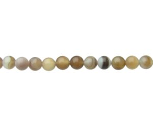 brown grey agate round beads 6mm